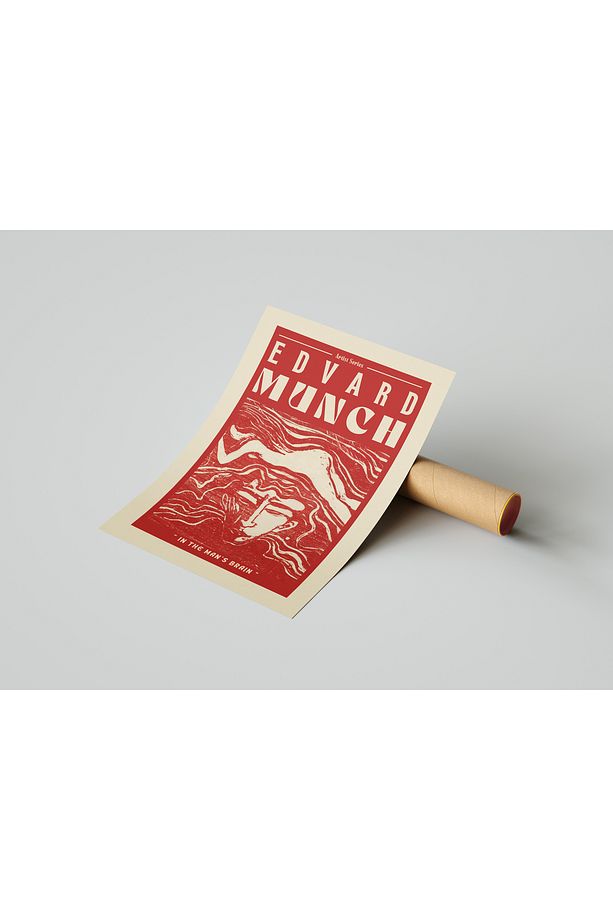 Çerçevesiz  Edvard Munch "In the Man's Brain" Tekli Poster Tasarımı - 7