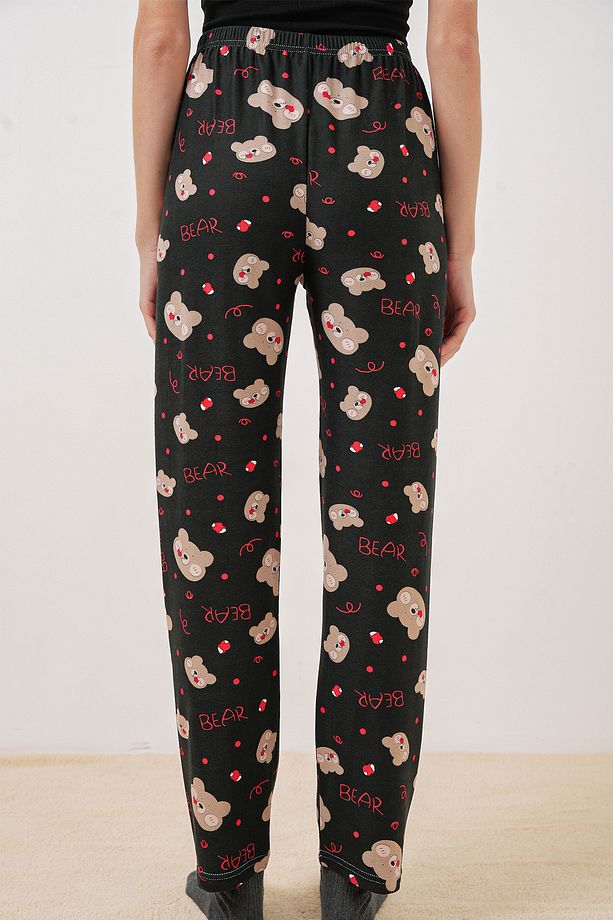 4323 Desenli Pijama Altı - Siyah - 6