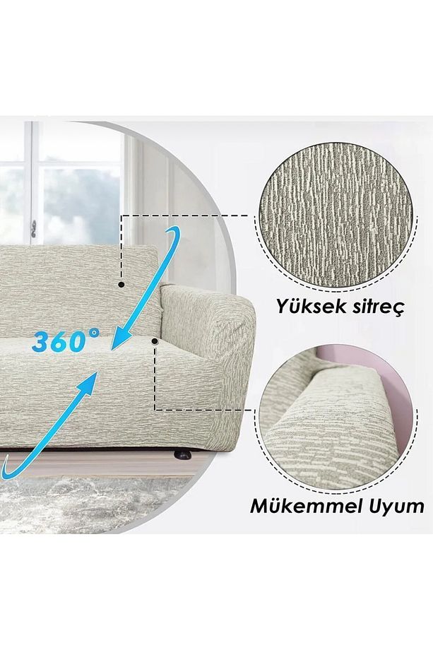Jakarlı koltuk örtüsü 3 3 1 1 antrasit gri |koltuk örtüsü  | tam kaplama koltuk örtüsü - 4