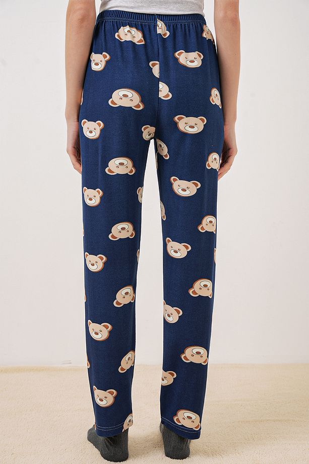 4323 Desenli Pijama Altı - F.Lacivert - 6