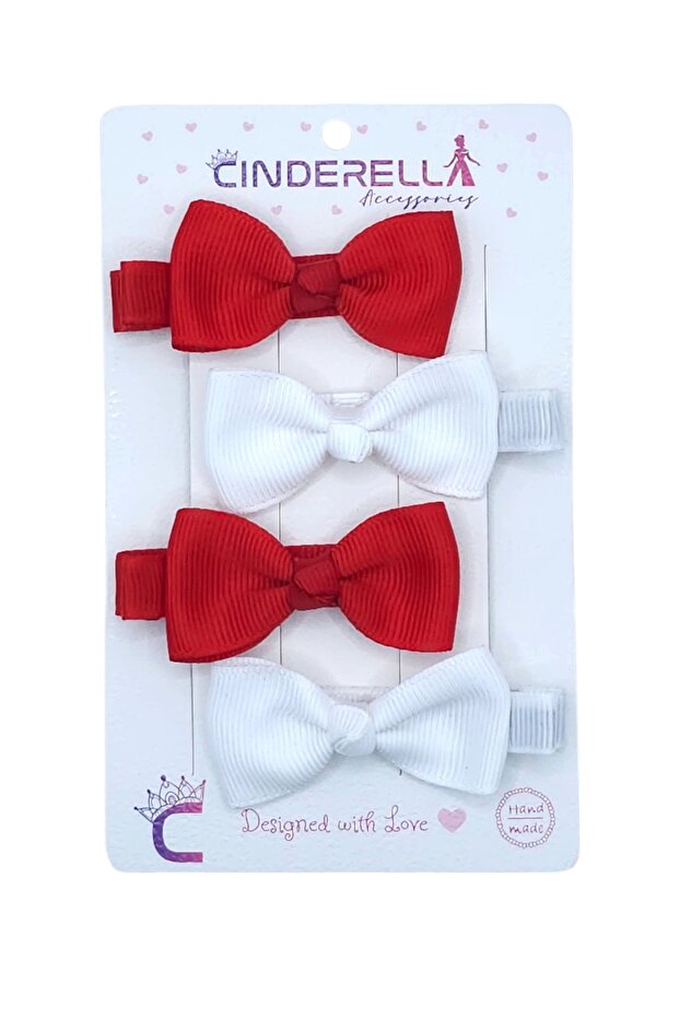 4-Piece Fully Lined Bow Model Soft Baby Hair Clips - Colorful Children's Hair Clips Color-3
