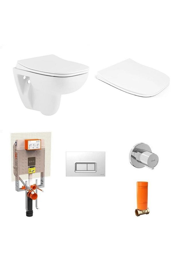 Petite Asma Klozet + Yavaş Kapanır Kapak + VitrA Gömme Rezervuar Set - 1