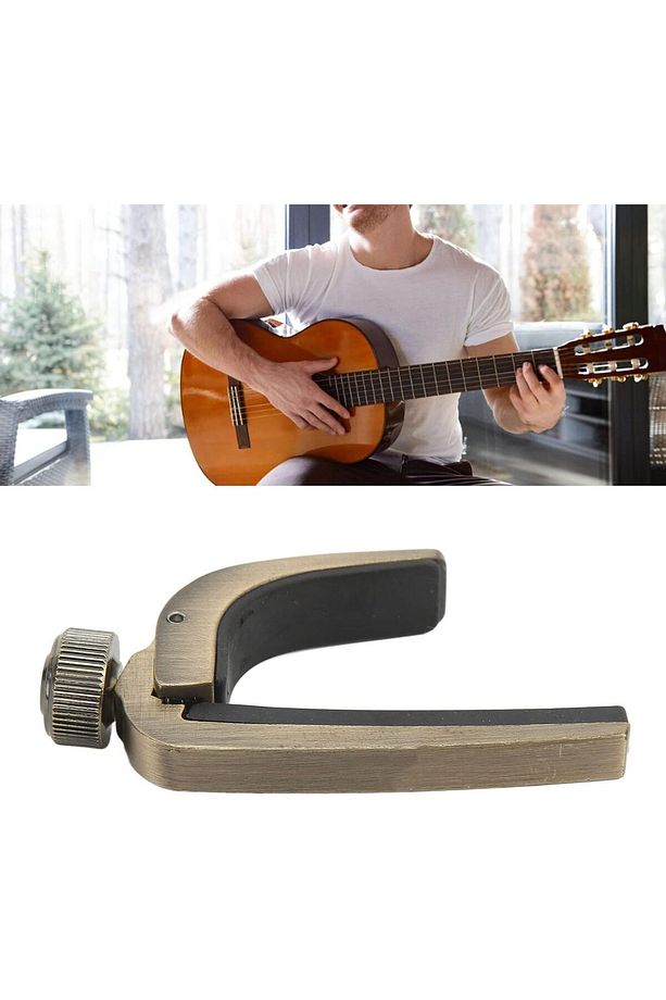 ALİCE A-007J-BR MODEL BRONZE VİDALI SIKIŞTIRMALI PROFESYONEL GİTAR VE SAZ KAPO KELEPÇE - 4