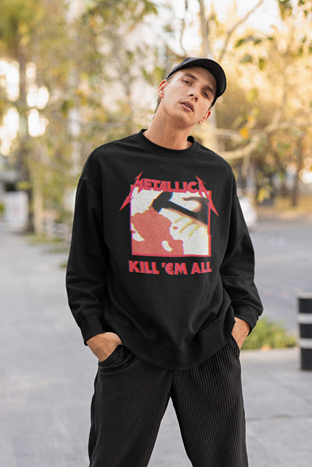 Metallica Kill'Em All Printed Unisex Oversize Rock Metal Sweatshirt