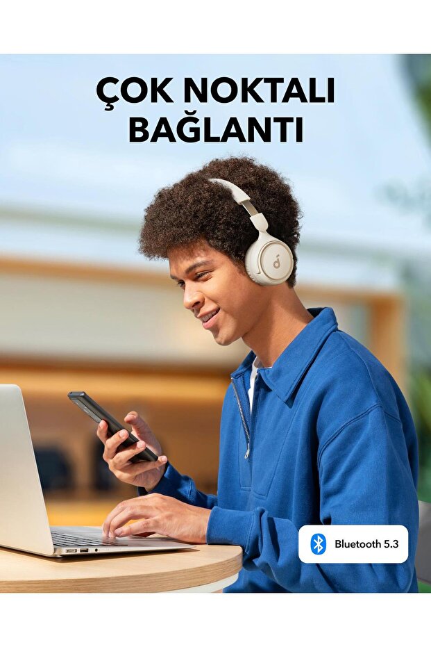 Soundcore H30i Mikrofonlu Kablosuz Kulaküstü Kulaklık - 70 Saat Oynatma Süresi - Kırmızı - A3012 - 5