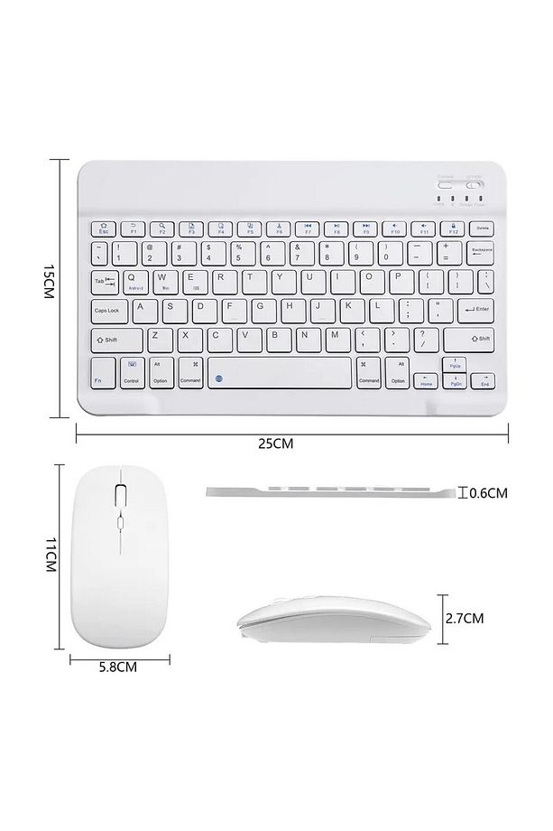 iPad Mini 7. Nesil 8.3" Tablet İçin Uyumlu Slim Şarjlı Türkçe Bluetooth Klavye ve Mouse Seti - 6