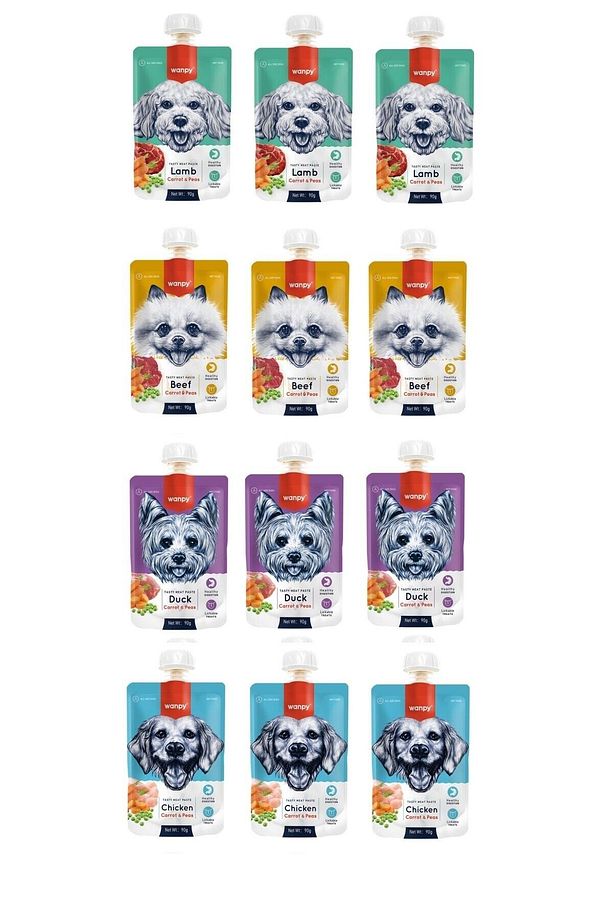Taze Köpek Et Ezmesi 4 Çeşit Karma 90 Gr. X 12 Adet - 1