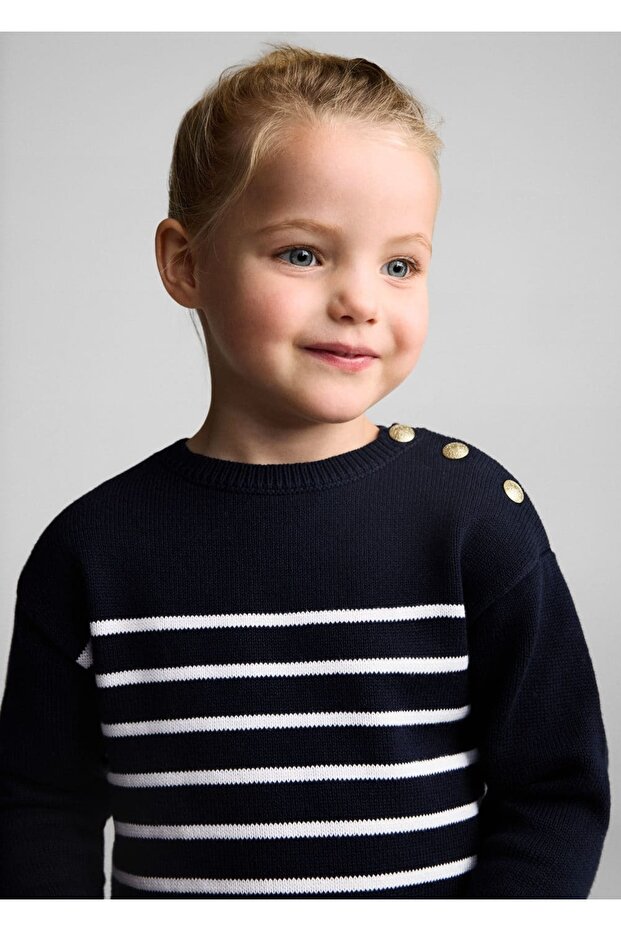 Çizgili Triko Elbise - 5