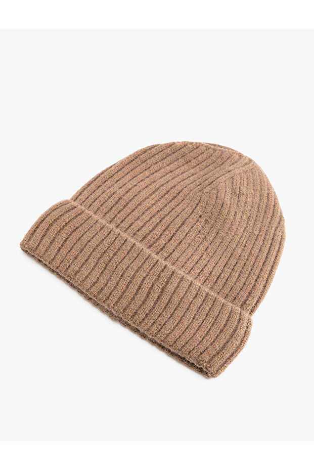 Men's Brown Basic Beanie - 2