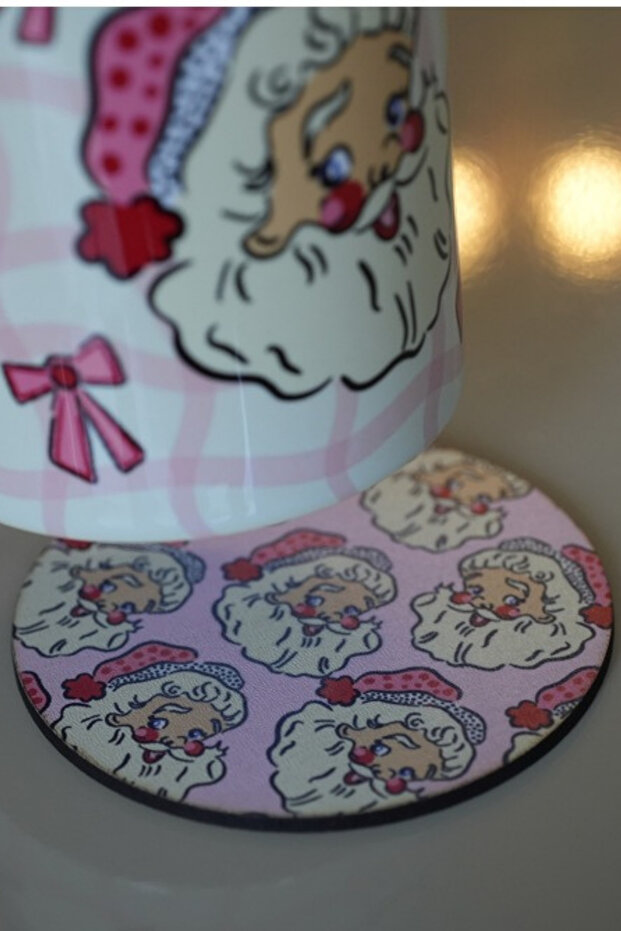 New Year Themed Coasters Set of 4 – Xmas Joy Patterned, Colorful, Stylish and Durable - 5