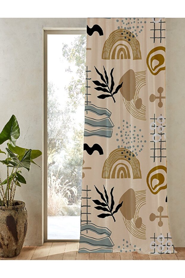 ستارة خلفية حديثة مطبوعة رقمية بنمط قوس قزح على شكل ورقة شجر - 2