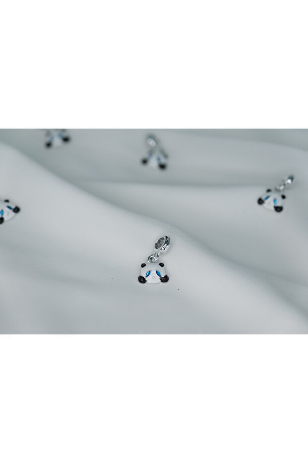 Stainless Steel Charm with Panda Figure