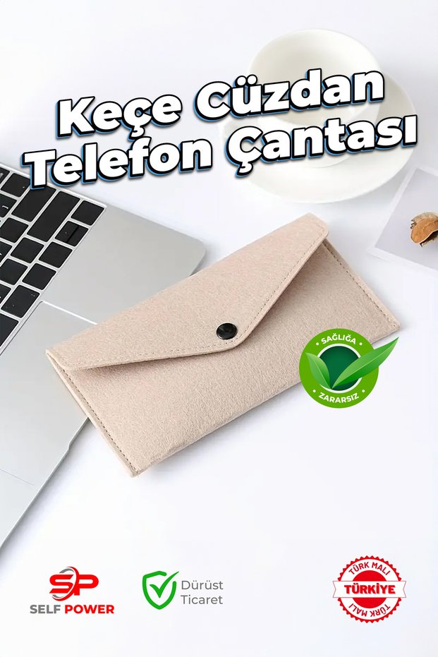 Lightweight Wear-Resistant Simple and Fashionable Travel Storage and Arrangement Felt Mobile Phone Wallet&Purse