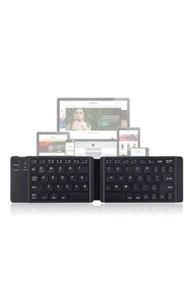 TAŞINABİLİR  BLUETOOTH KLAVYE & USB ŞARJLI KATLANIR MİNİ KLAVYE ŞIK KLAVYE - 5
