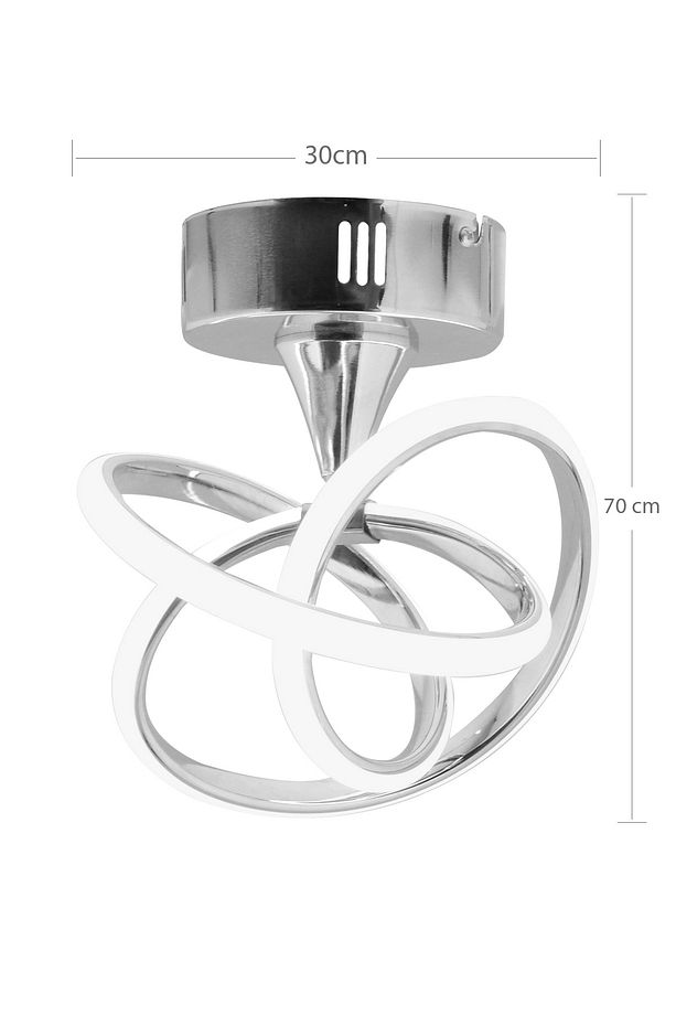 Ld 064 Model Krom 3 Renkli Koridor Ve Mutfak Için Ideal Plafonyer Alüminyum Avize, 30x70 - 6