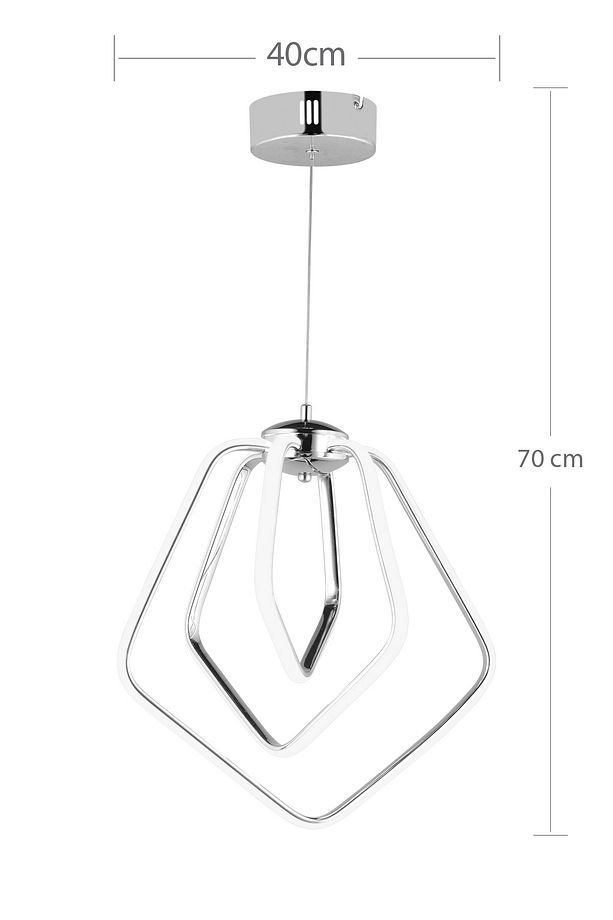 Ld 068 Model Krom 3 Renkli Salon Ve Oturma Odası Için Ideal Alüminyum Avize, 40x70 - 6