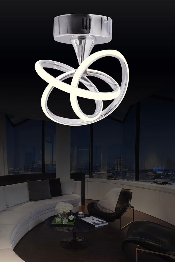 Ld 064 Model Krom 3 Renkli Koridor Ve Mutfak Için Ideal Plafonyer Alüminyum Avize, 30x70 - 1