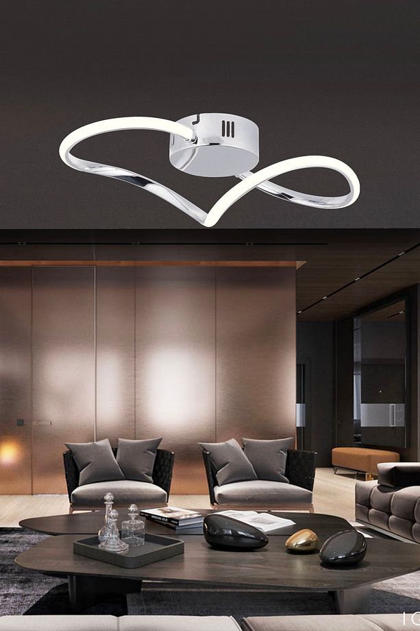 Pl 08 2 Model Krom 3 Renkli Salon Ve Oturma Odası Için Ideal Alüminyum Avize, 45x10 - 5