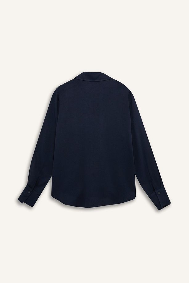 Regular Fit Basic Düz Uzun Kollu Gömlek D9196AX24AU - 3
