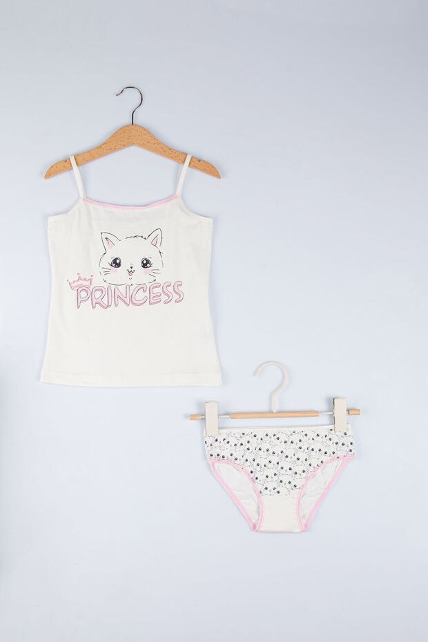 Princess White Girl's Athlete Panties Set