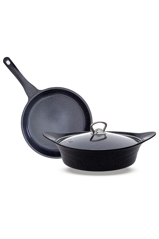 | Tencere Tava Seti | Pyro Serisi | 3 Parça | Gri | 26cm - 4