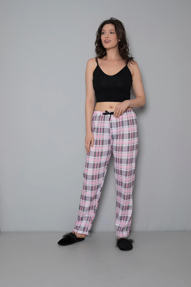 Thick Raised Two Yarn Fabric Printed Pocketlesswomen's Sleepwear Bottoms