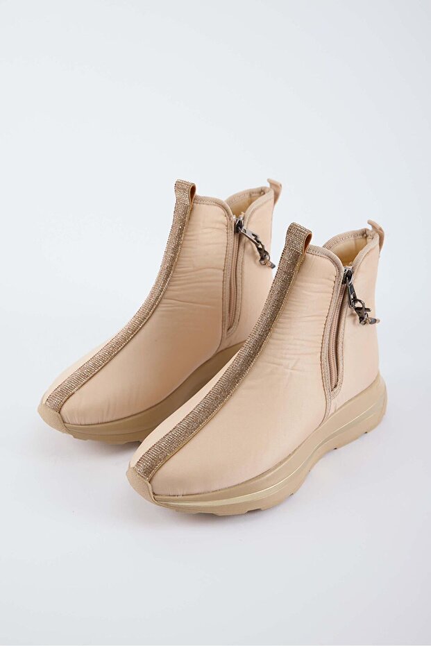 Women's Casual Boots with Stone Detail - Stripe