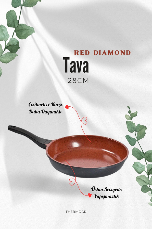 | Tava Seti | 3 Parça | 20cm-24cm-28cm | Red Diamond - 4