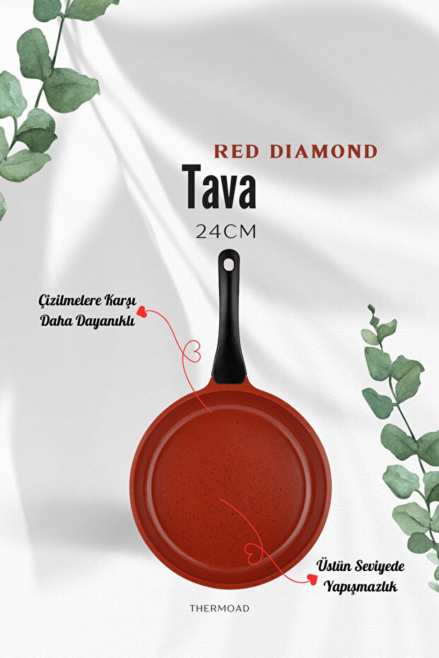 | Tava Seti | 3 Parça | 20cm-24cm-28cm | Red Diamond - 3