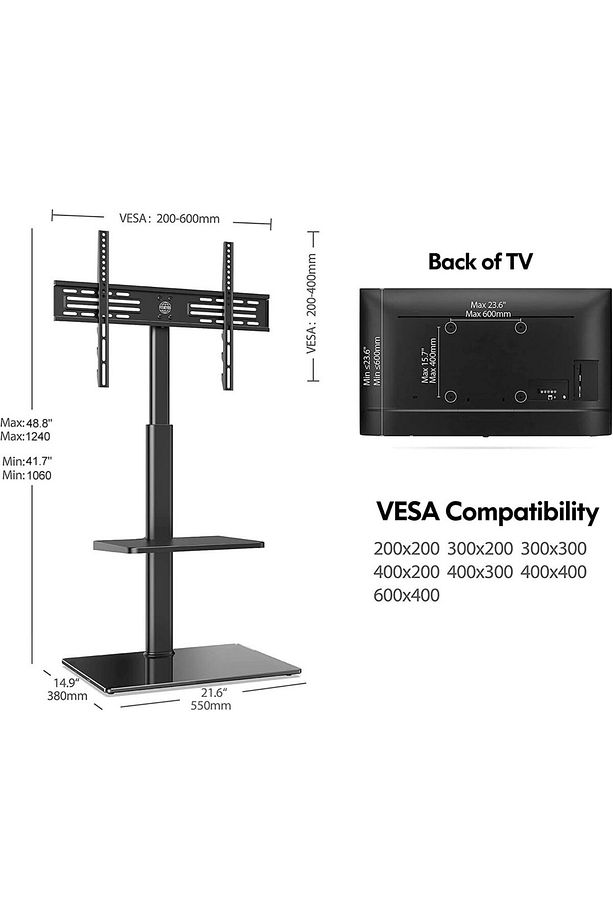 32-60 İnç Lcd Led Düz Kavisli Ekran Tv Sehpası Döner Ve Yüksekliği Ayarlanabilir - 2