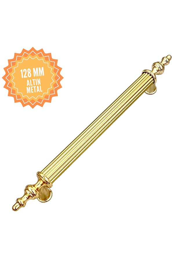 Elif Gold 128 mm Handle, Luxury Country Kitchen Furniture Cabinet Drawer Handle