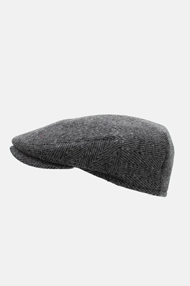 Men's 100% Wool Cap Eared Hat Flat Cap - 3
