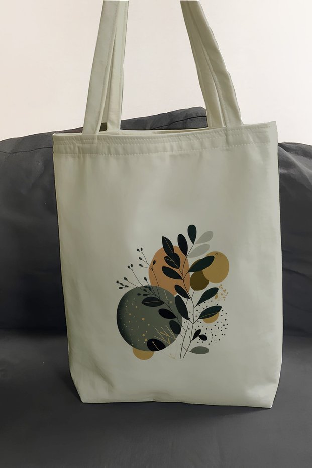Printed Daily Beach Shopping Tote Cloth Bag with Quality Fabric Inner Pocket