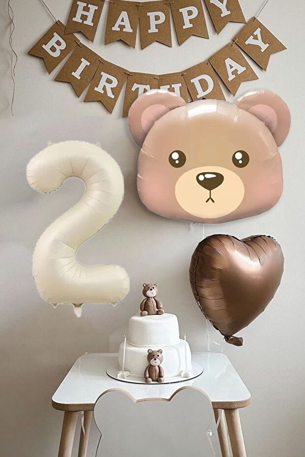 2 Years Old Birthday Teddy Bear Bear Themed Birthday Balloon Set