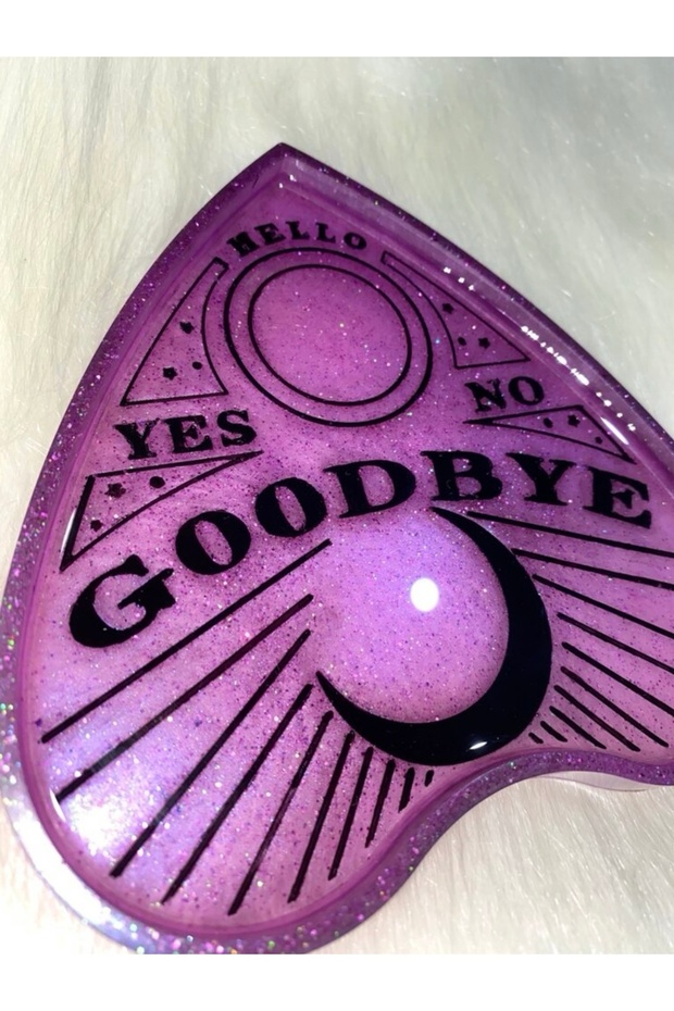 Ouija Board Planchette Şekilli Epoksi Simli Tabak Takı Tabağı Organizer Mum Altlığı - 3