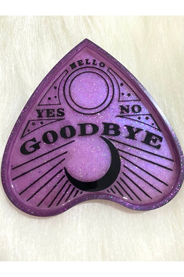 Ouija Board Planchette Şekilli Epoksi Simli Tabak Takı Tabağı Organizer Mum Altlığı - 2