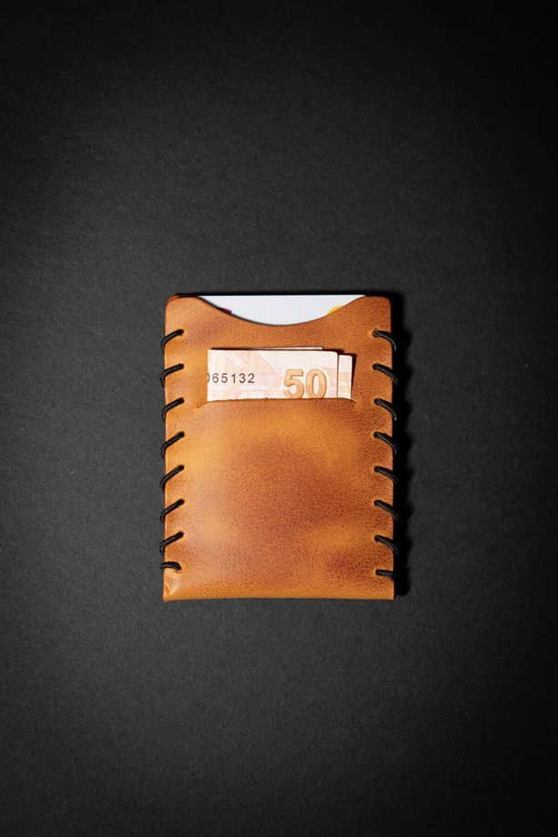 Minimal X V1 Kartlık - Camel - Gerçek Deri & El Yapımı - Minimalist Tasarım - 5
