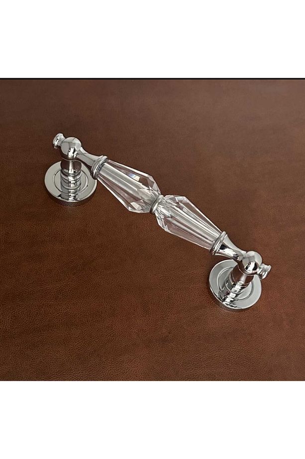 Söğüt Kristal Cam Krom Çekme Kapı Kolu Sürgülü Kapı Çekme Kolu 1 Adet - 3