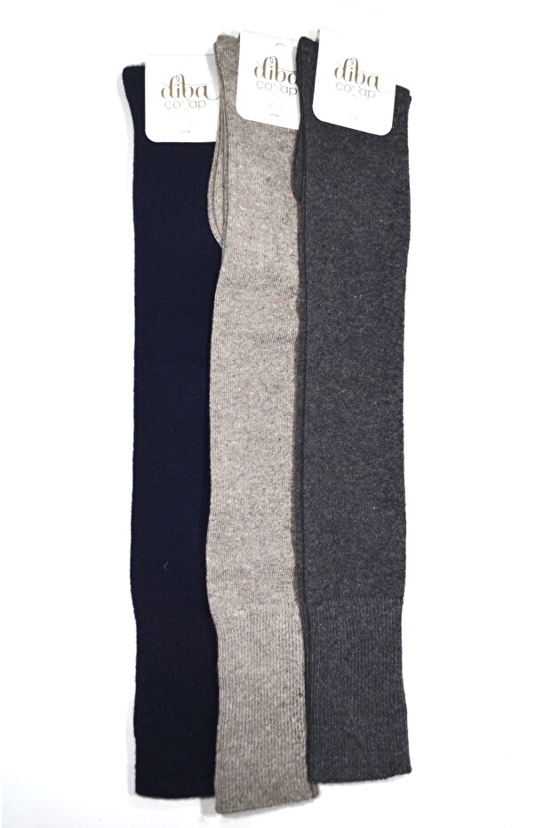 3Pcs 71% Natural Wool over Knee Ultra Long Winter Thick Leggings Socks