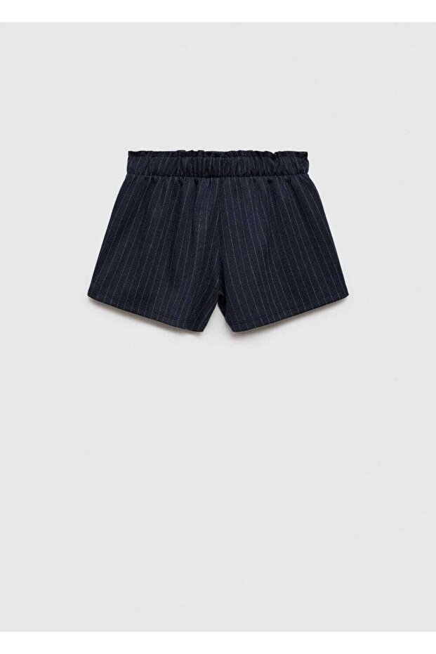 Kemerli Çizgili Şort - 3