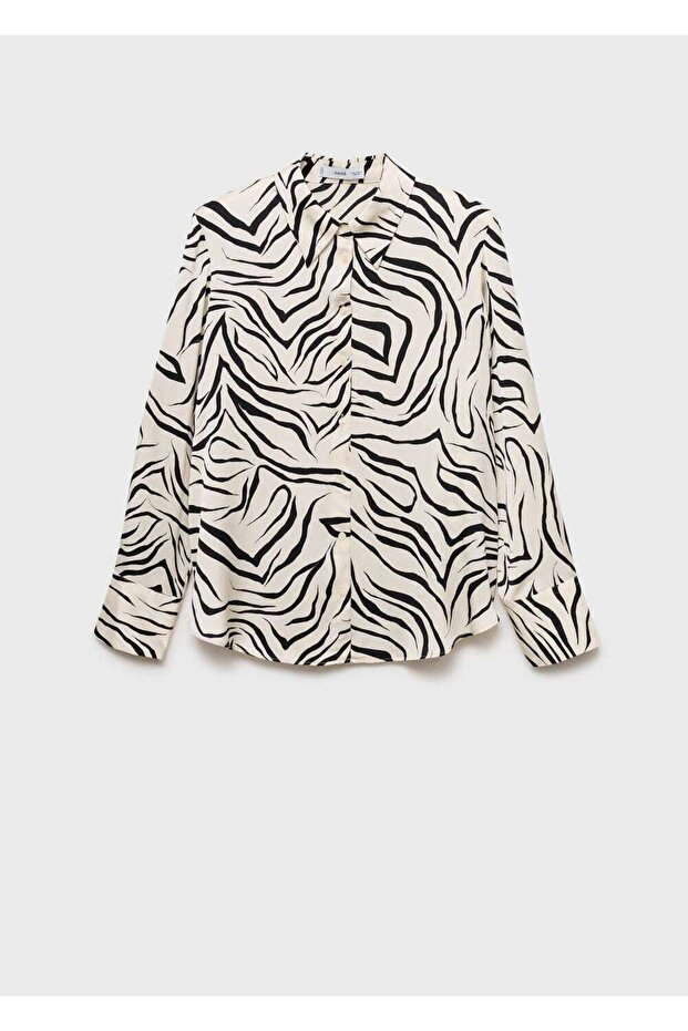 Desenli saten gömlek - 3