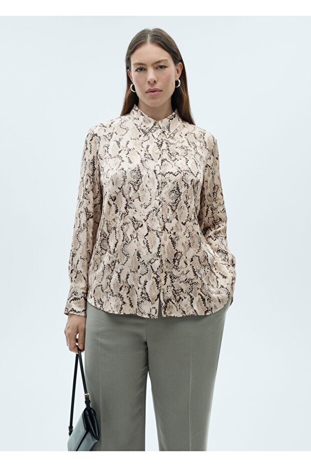 Desenli saten gömlek - 5