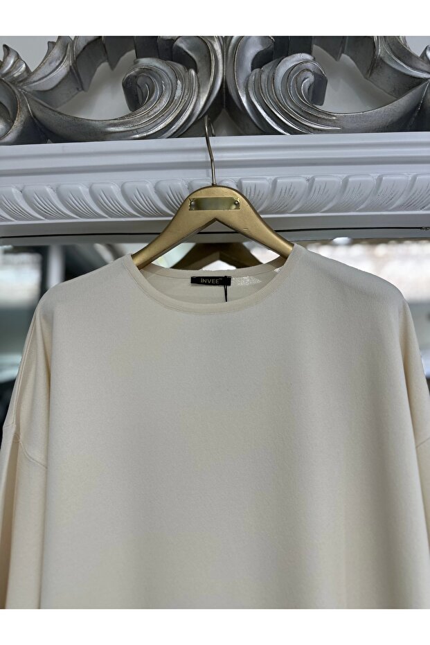 İNVEE 6367 Vanilya Triko Tunik - 3