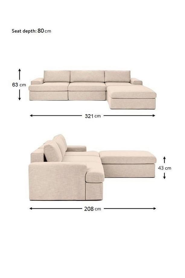Mode Siesta Pro Kuş Tüyü Köşe Koltuk 4 Modül 05 Numara Bej Keten Kumaş Işbir Sünger(DAİRENİZE TESLİM - 5