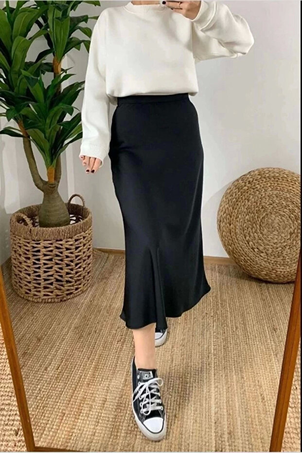 Siyah Saten Etek - 7