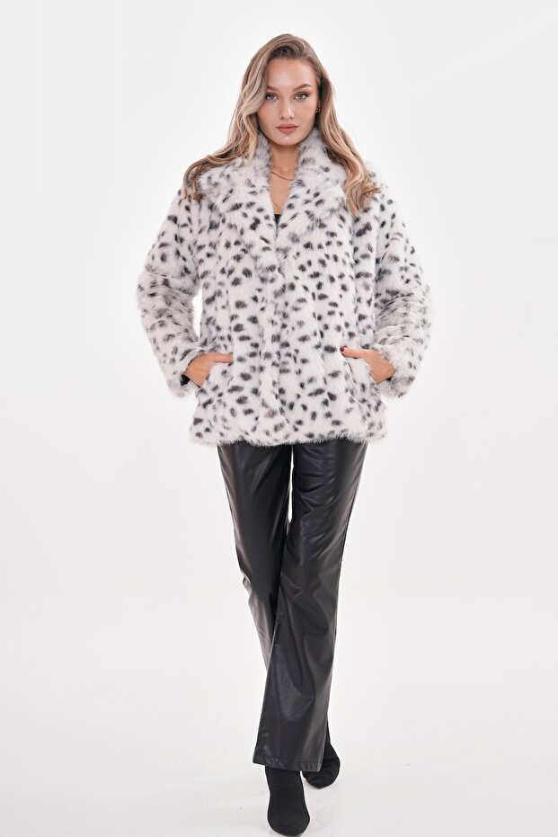 سترة من الفرو بطباعة الفهد - 6