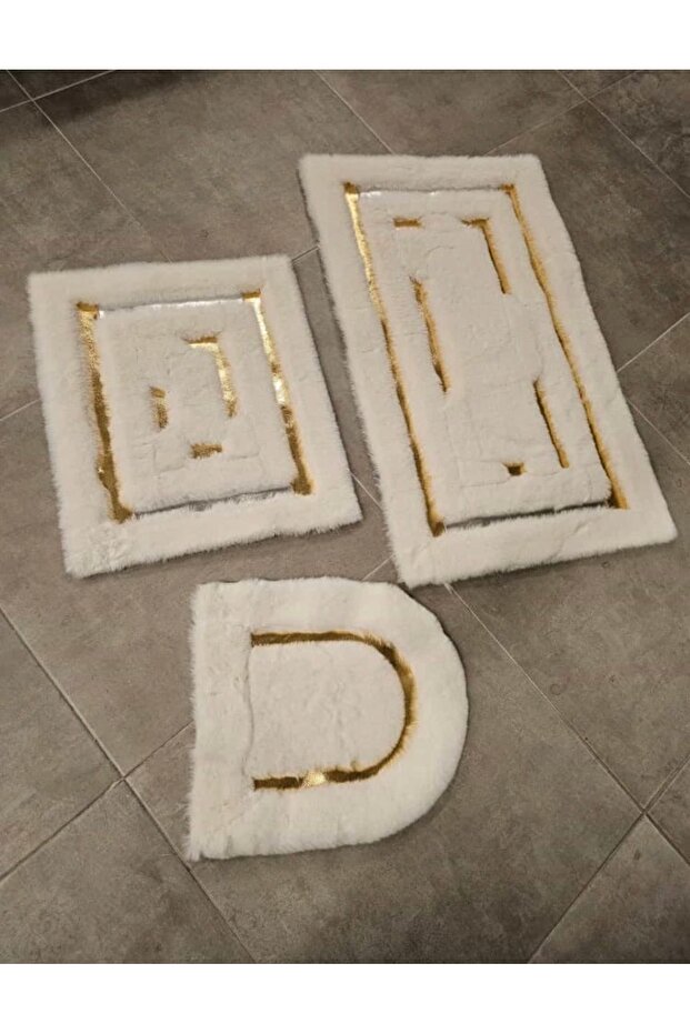 Esterhomedecor Design 3-Piece Bathroom Mat Set 80*120cm 40*60cm 45cm