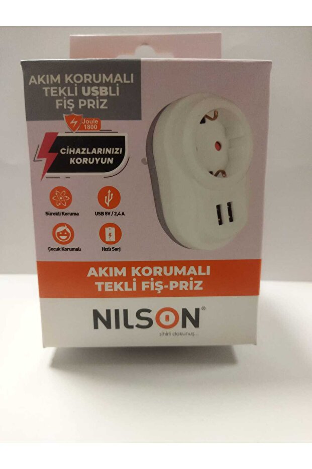 Tekli Akım Korumalı Priz 2'li Usb Hızlı Şarj - 1