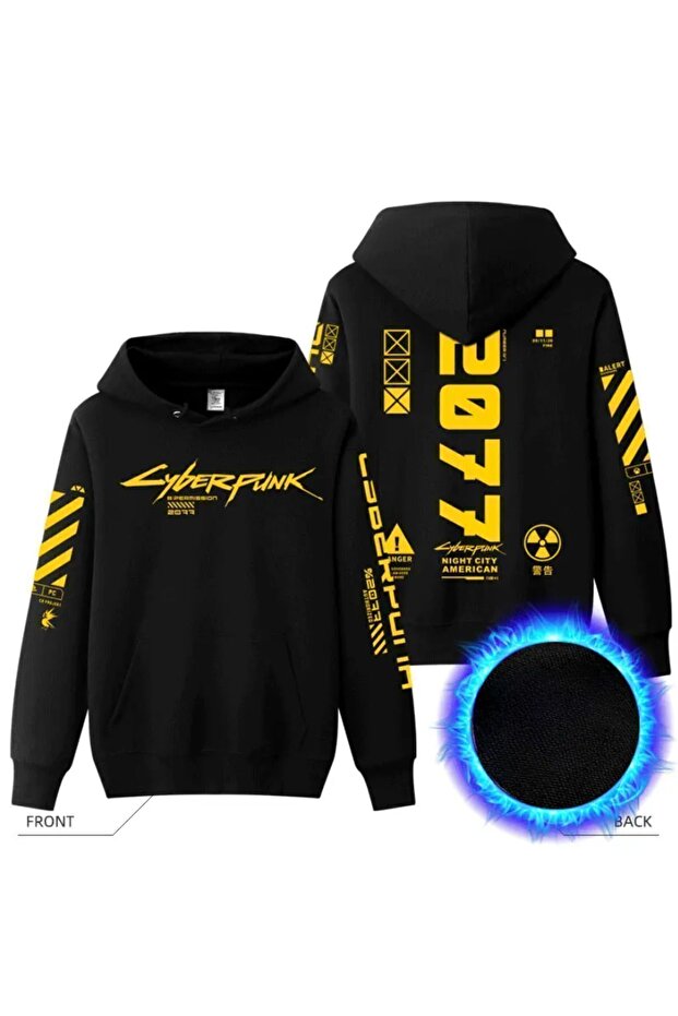 CYBERPUNK 2077 PRINTED THREE THREAD THICK SWEATSHIRT HOODIE