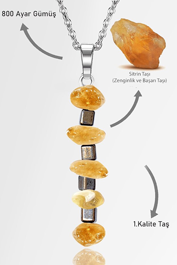 Aaa+ Certified - Broken Stone Model Citrine Necklace